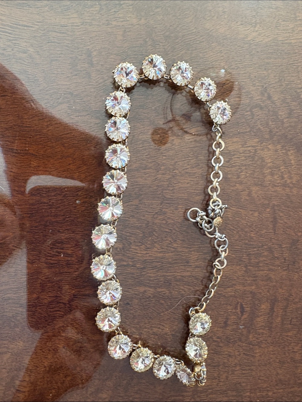 J. Crew Clear Crystal and Gold Necklace